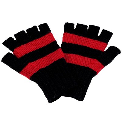 Striped and Solid Fingerless Gloves_Nirvanna Designs
