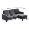 SKRAN Sectional Sofa,Modern Design Chenille with Storage Chaise for Apartment, Studio, Office,Living Room - 3 of 4
