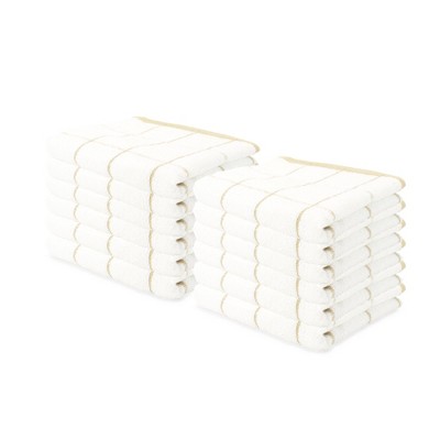 Tan Cotton Terry Kitchen Towels Set - 12 Pack