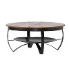 36"W Coffee Table Cocktail Table Center Table, Modern Industrial Style, No Assembly is required, Boho Mango Wood,  Black+Natural-Merax - 4 of 4