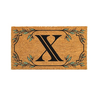 28" x 16" Monogram Coir Mat, Letter  "X"