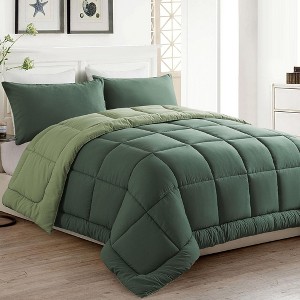 BAGOKIE 2/3 Pieces Bedding Set Down Alternative Comforter with Pillowcase - 1 of 4