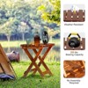 Karl Home|18.In Round Patio Folding Wood Side Table - 3 of 4