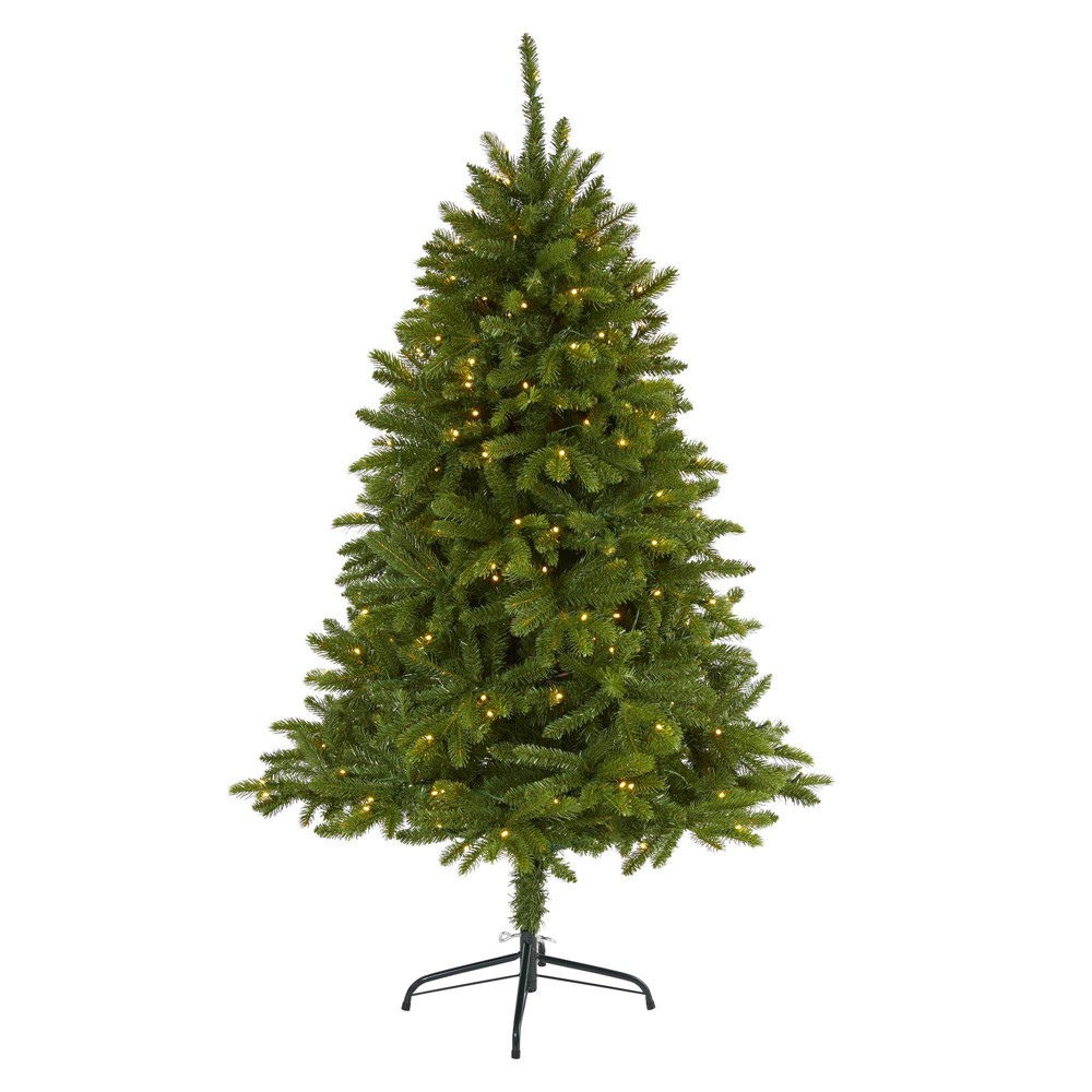 Nearly Natural 5' Pre-Lit LED Sierra Spruce Artificial Christmas Tree Clear Lights