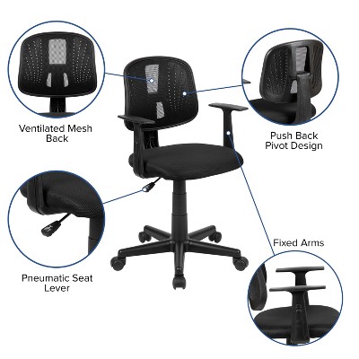 ErgoComfort High-Back Black Mesh Swivel Task Chair with Lumbar Support
