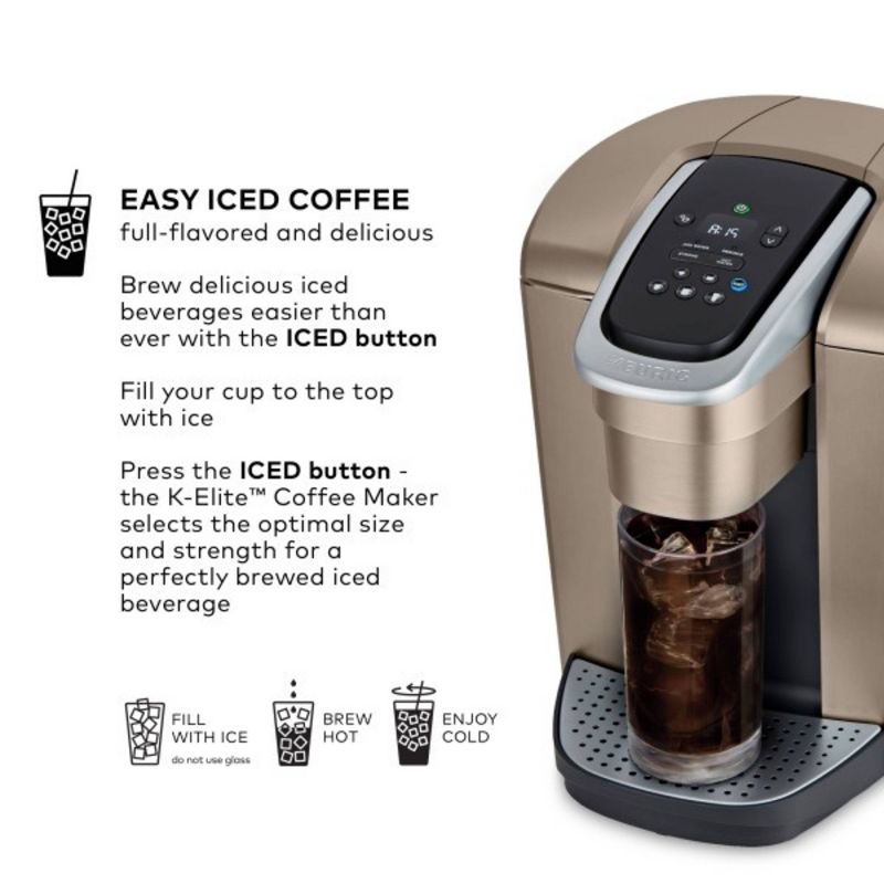Keurig K-Elite Single-Serve K-Cup Pod Coffee Maker with Iced Coffee Setting, 3 of 17
