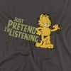 Garfield Just Pretend Im Listening Adult T-Shirt Charcoal - 2 of 4