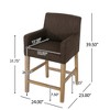 26" Upholstered Counter Stool with Armrests and Rubberwood Frame, Modern Comfortable Seating for Kitchen - 2 of 4