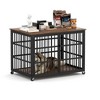 Akoasm 43.3 in. W Vintage-Style Dog Crate with Iron Frame Door & Side Access-Brown - 3 of 4
