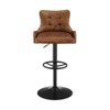 HOMLUX Genuine Leather Adjustable Swivel Bar Stool with Tufted Backrest - image 3 of 4