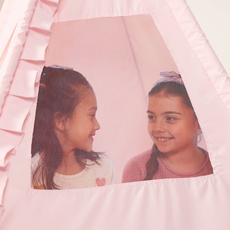 Our Generation Suite Retreat Pink Kids&#39; Play Tent with Globe String Lights &#38; Pillow, 4 of 10