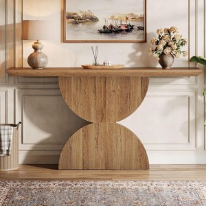 Tribesigns 63"Console Table for Entryway, Farmhouse Furniture Behind The Couch for Living Room, Hallway, Entrance, Foyer (Natural) - 1 of 4