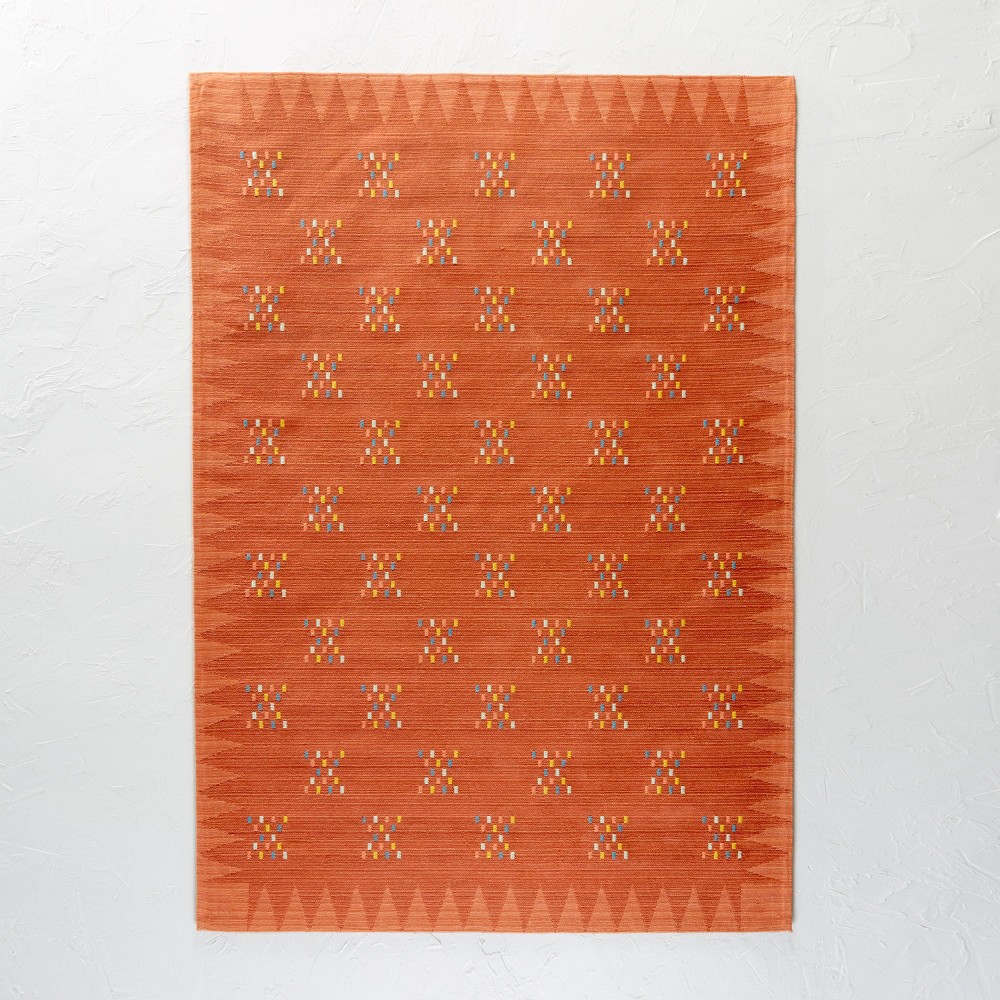 7'x10' Dot Pattern Boarder Rug Rust - Opalhouse™ designed with Jungalow™