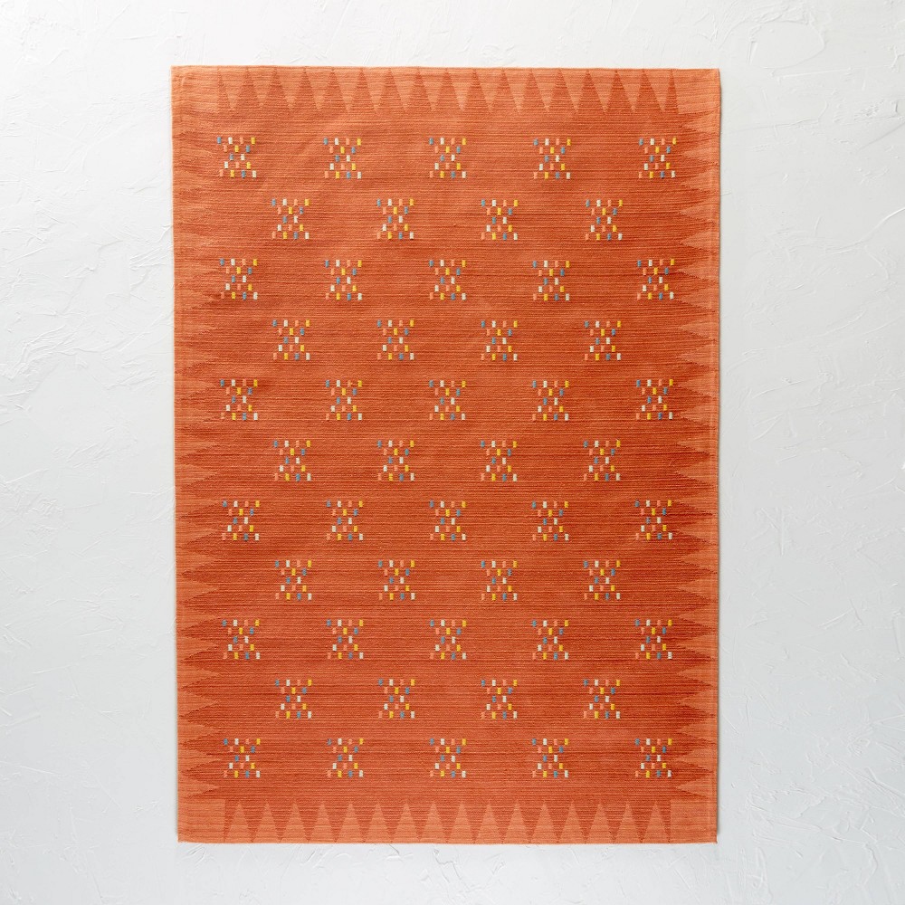 5'x7' Dot Pattern Boarder Rug Rust - Opalhouse™ designed with Jungalow™