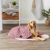 Bone Dry Embroidered Paw Pet Towel - Cranberry Stripe - 4 of 4