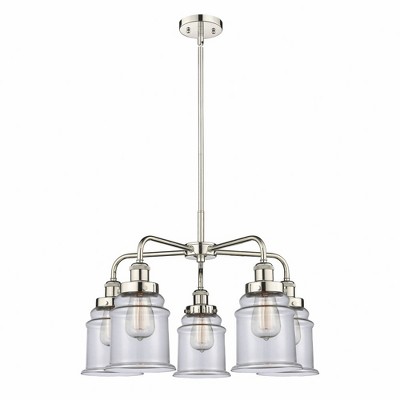 Canton - 5 Light Stem Hung Chandelier In Industrial Style-16.25 Inches Tall and 24 Inches Wide
