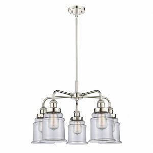 Canton - 5 Light Stem Hung Chandelier In Industrial Style-16.25 Inches Tall and 24 Inches Wide - 1 of 1