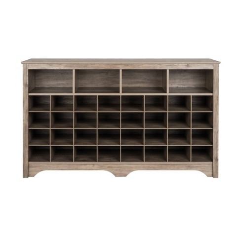 60 Entryway Shoe Cubby Console Drifted Gray - Prepac : Target