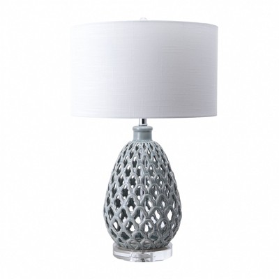 nuLOOM Charleston Ceramic 29" Table Lamp Lighting - Light Green 29" H x 17" W x 17" D