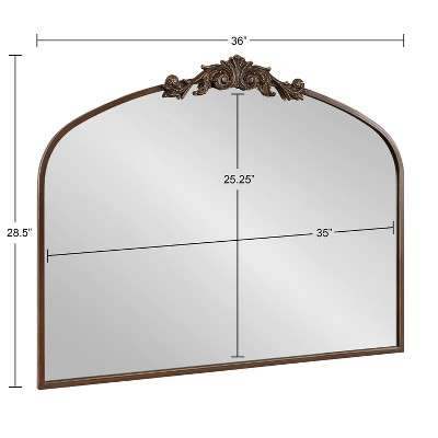 Arendahl Traditional Bronze Arch Wall Mirror with Ornate Crown