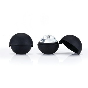 Viski Ice Mold, Sphere Shaped Ice Cupe Maker, Large Ice Cube for Cocktails, DIY, Bath Bombs, and Chocolates, 2 Inch, Black - 1 of 4