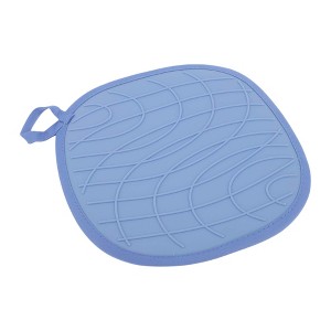 Unique Bargains Pot Holders Embossed Polar Bears Pattern Heat Resistant Silicone Cotton Cloth Blue - 1 of 4