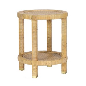 TOV Furniture Amara Rattan Side Table in Natural - 1 of 4