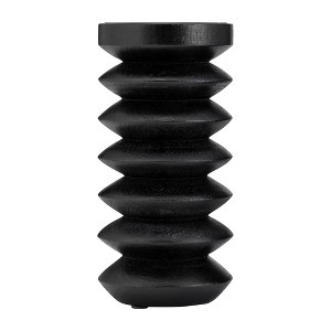 Wood Accordion Candle Holder, Black Finish, Decorative Candle Holder for Centerpieces, Home Decor, and Ambient Lighting Decorative - 1 of 4