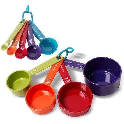Kitchenaid 9-piece BPA-Free Plastic Measuring Cups and Spoons Set in Red 