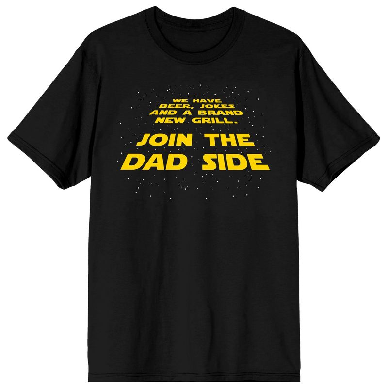 Dad Life Is The Rad Life Join The Dad Side Crew Neck Short Sleeve Black Men's T-shirt, 1 of 4