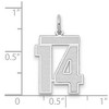 Black Bow Jewelry 14k White Gold, Jersey Collection, Medium Number 14 Pendant - 2 of 3
