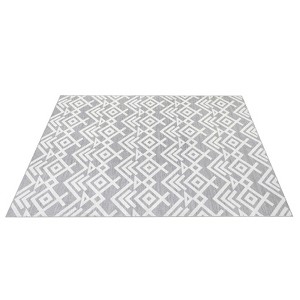 Area Rug for Living, Soft Boho Geometric, Ultra Thin Low Pile, Stain Resistant Non Slip Carpet for Bed & Dining Room Indoor Floor Mat - 1 of 4