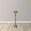 Royal Hampton 26 Inch Drink Side Table with Round Top and Turned Pedestal Metal Base - 3 of 4