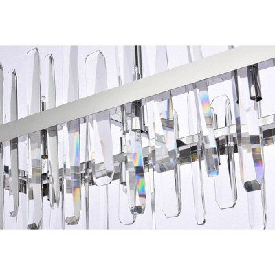 Serena Chrome and Crystal 24-Light Rectangular Chandelier