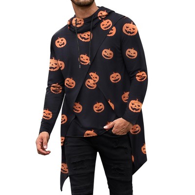 COOFANDY Men's Slim Fit Hoodie Lightweight Hooded Sweatshirt Casual Hip Hop Long Length Cloak Hooded Cape Pullover