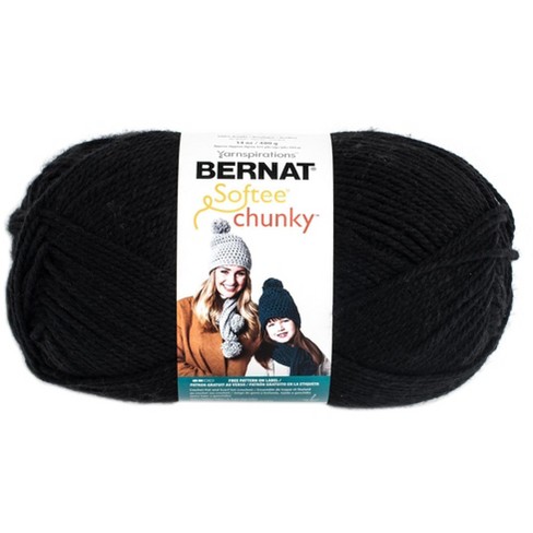 Bernat Softee Chunky Yarn, Lot of 4, Super Bulky, Color: 2 Black & 2 Orange