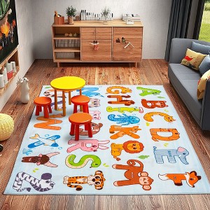 Kids ABC Educational Area Rugs For Kids Boys Girls Kindergarten Decorative Soft Crawling Floor Mats Children's Bedside Rugs - 1 of 4