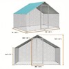 Vipbear large Metal Chicken Coop Walk-in Poultry Cage Chicken Run Pen Dog Kennel with Waterproof and Anti-Ultraviolet Cover for Outdoor Farm Use - 3 of 4