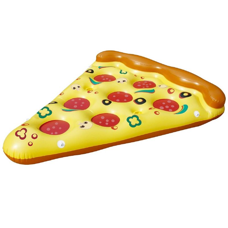 Pool Central 70.5" Inflatable Pizza Slice 1-Person Swimming Pool Raft Float - Yellow/Orange, 3 of 4
