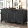 MDF and Pine Veneer 3-Door Storage Cabinet Sideboard with Adjustable Shelves and Iron Handles for Living Room, Entrance, or Study Room - 2 of 4