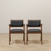 NicBex Mid-Century Modern Leather Upholstery Dining Chair Set of 2 with Arm Support Farmhouse Kitchen Side Chairs for Living room - 4 of 4