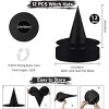 Racxily 12 PCS Halloween Decorations Witch Hat Costume Accessory, Thickened Hanging Black Wizard Hats Bulk for Women Kids with Rope - 2 of 3