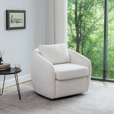 Modern Cozy Barrel Swivel Chair - WOVENBYRD