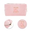 Unique Bargains Corduroy Rectangular Letter Makeup Bag Pink 1 Pc - 4 of 4