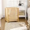 HOMCOM Bamboo Hamper Laundry Basket with Lid & Portable Removable Bag, Dirty Clothes Hamper Laundry Storage - 3 of 4