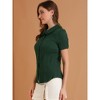 INSPIRE CHIC Women's Sweet Ruffle Trim Peter Pan Collar Button-Down Shirt - 4 of 4