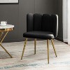 Barbara Velvet Vanity Stool for Makeup Room, Moden Accent Side Chairs for Living Room with Golden Metal Legs | Artful Living Design-Grey - 2 of 4
