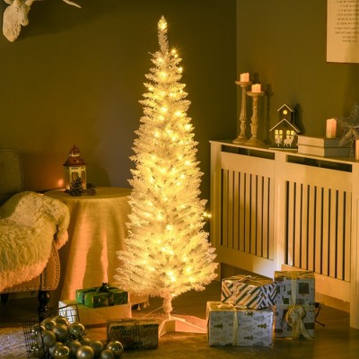 NicBex 6ft Prelit Artificial Christmas Tree with 390 Branch Tips, 200 LED Lights and Plastic Stand for Indoor