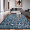 Vintage Area Rug Retro Floral Indoor Carpet Oriental Medallion Floor Rug Aesthetic Carpet Traditional Rug for Living Room Bedroom Kitchen - 2 of 4