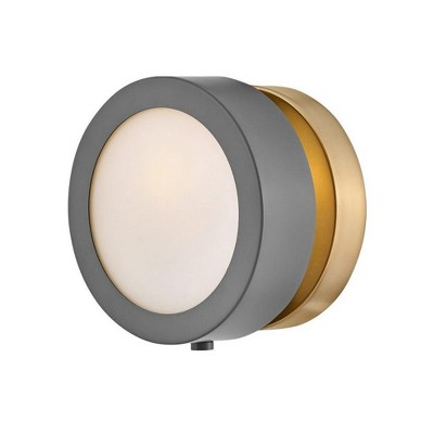 Dark Matte Grey and Brass Dimmable LED Wall Sconce